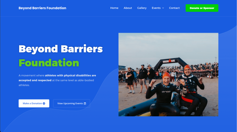 Website Design Pricing - Beyond Barriers Foundation Website