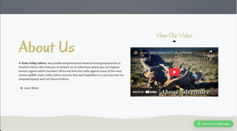 Website Design Pricing - Kudu Valley Safaris